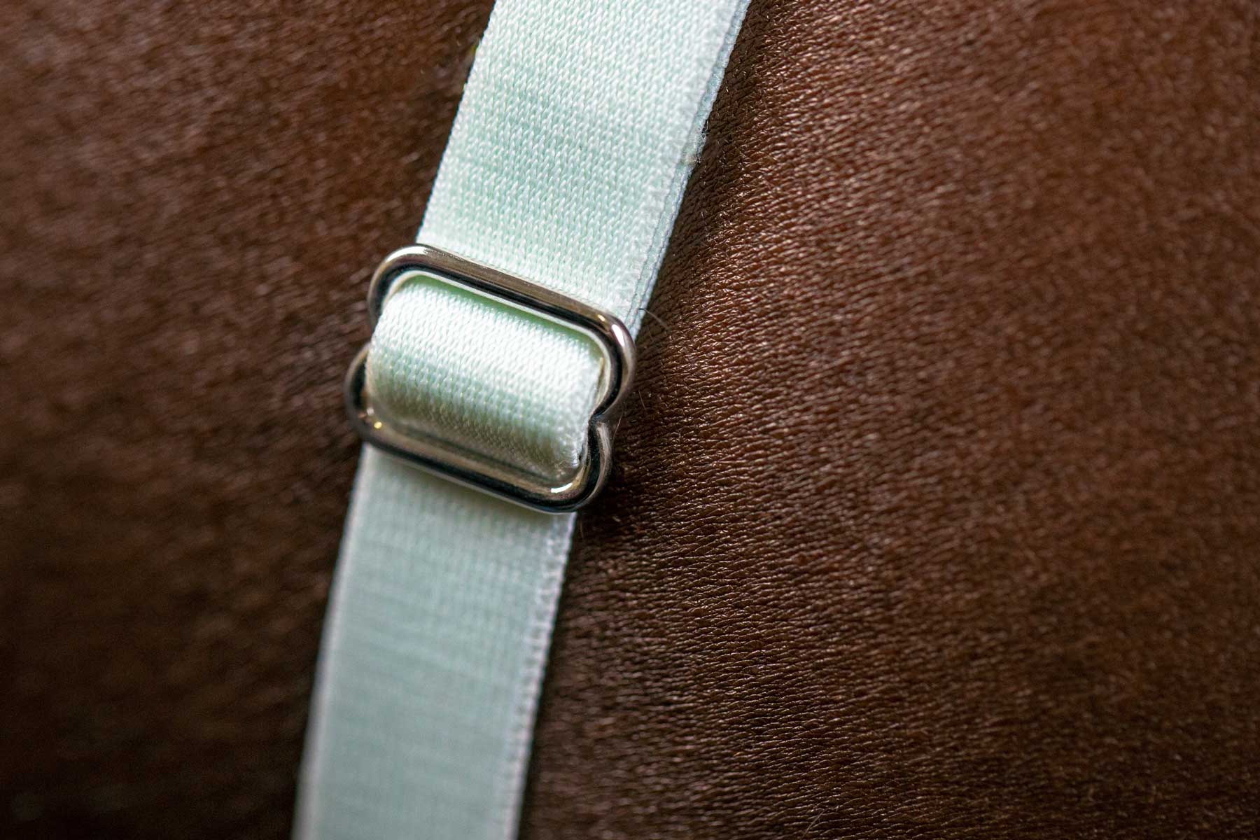 14K White Gold Slider on the Mint Virtue Strap