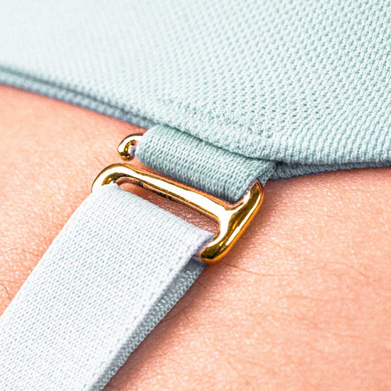 14K Yellow Gold Hardware Mint Virtue Strap designed for strap sculpt squeeze. Versatile straps for styling.