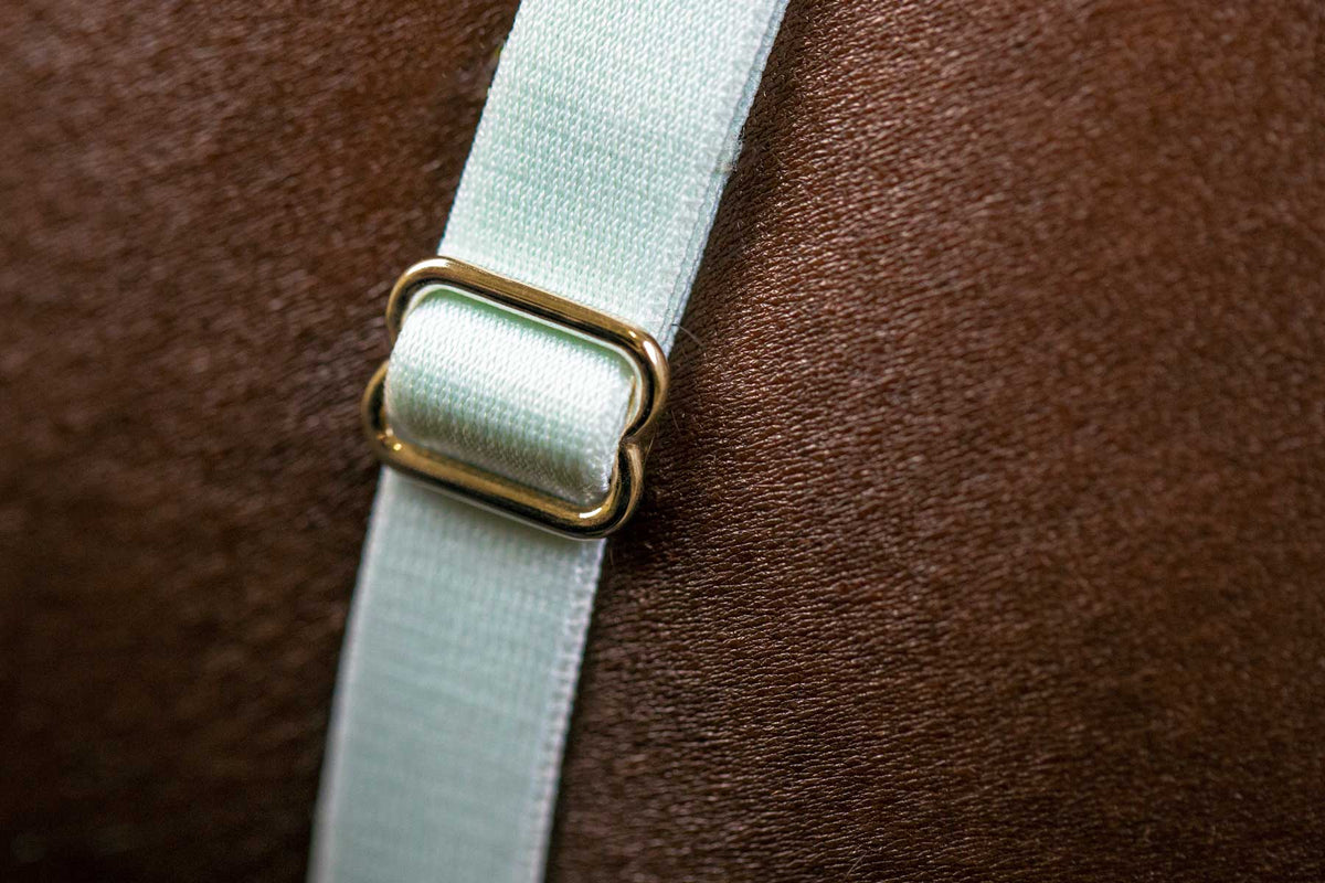 14K Yellow Gold Slider on the Mint Virtue Strap