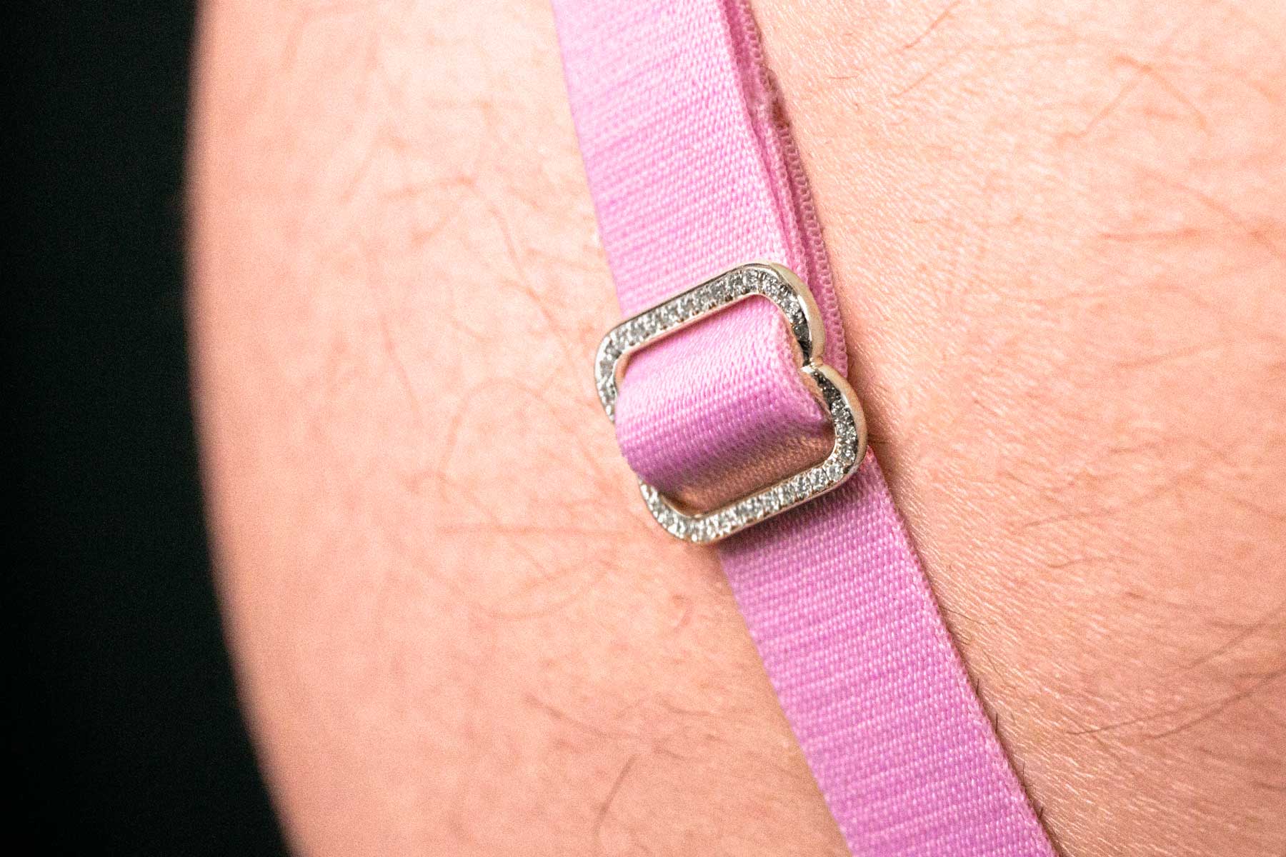 Platinum Encrusted Diamonds Slider on the Taffy Virtue Strap