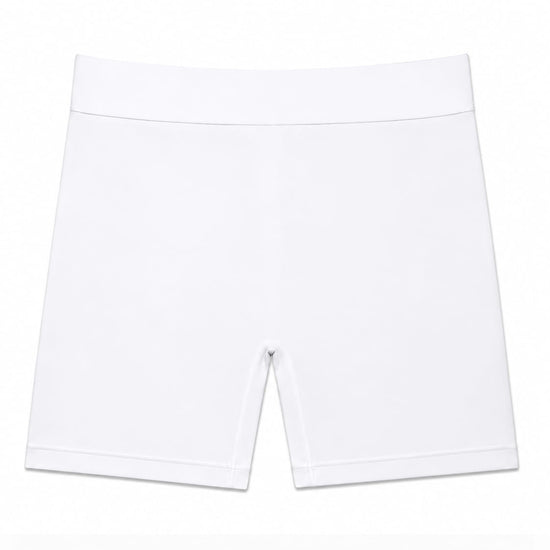 Women's white smooth compact-fit Sculpt Jockstrap 5" Trunk, front product view — Color: White