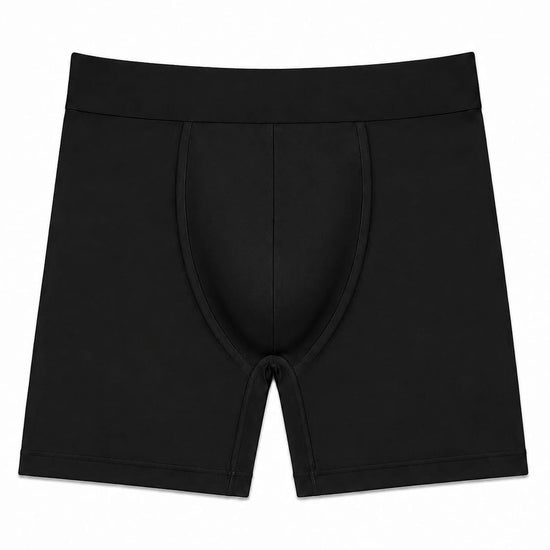 Men’s black smooth pouch-fit Sculpt Jockstrap 5" Trunk, front product view — Color: Black