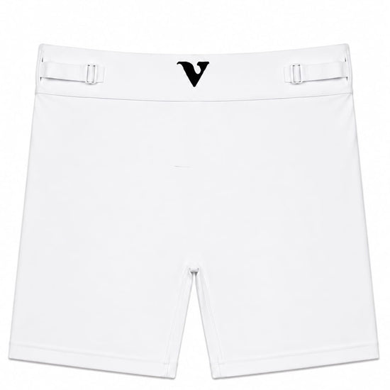 Men's white smooth pouch-fit Training  5" Trunk, back product view — Color: White