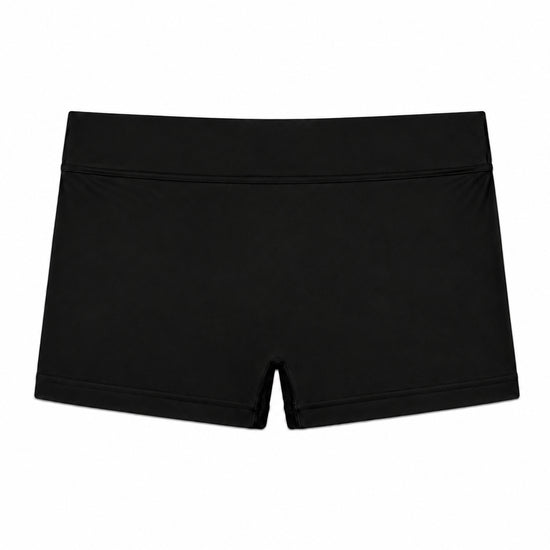 Women’s black smooth-knit Sculpt Jockstrap 3" trunk, front product view — Color: Black