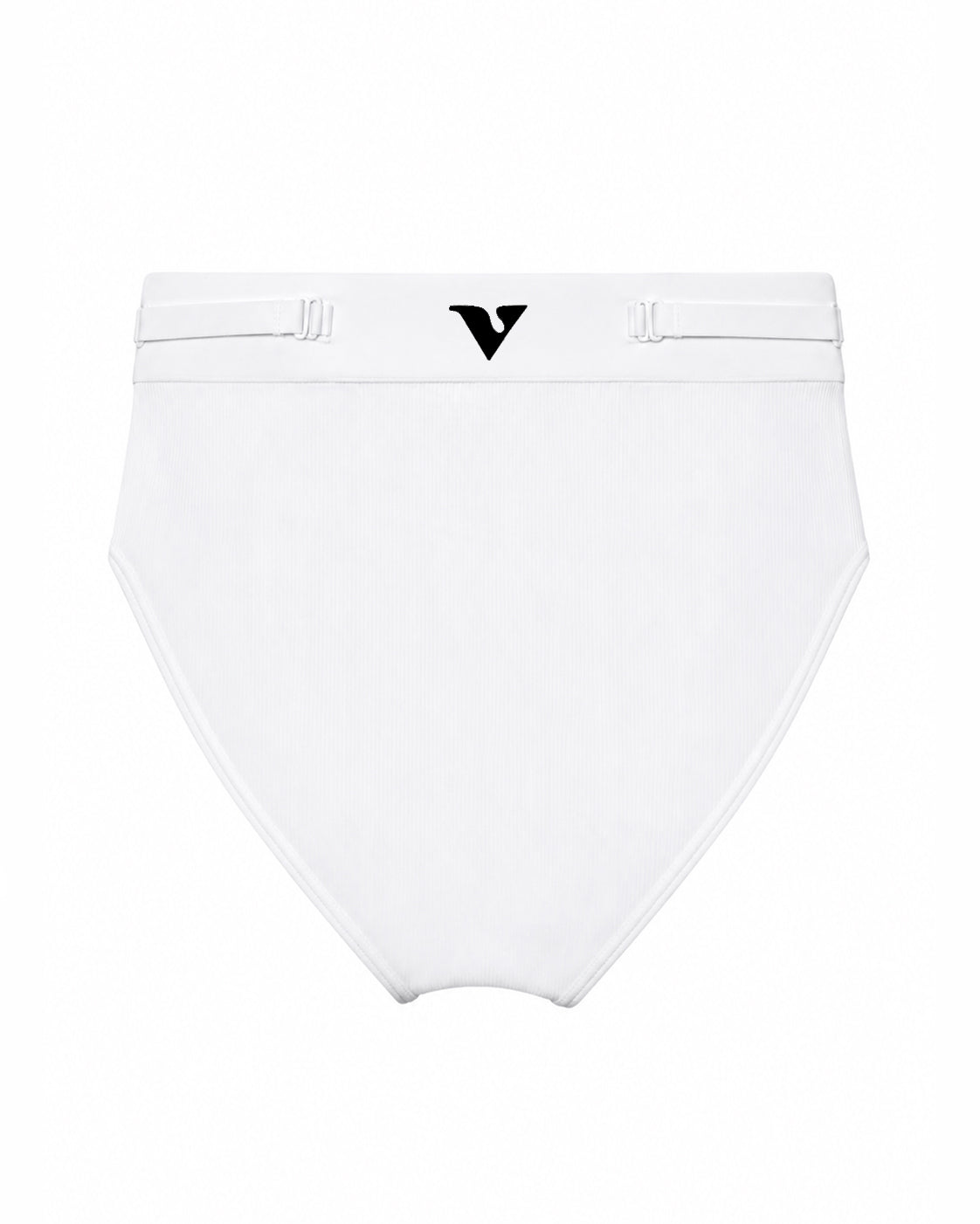 Women’s white rib-knit underwear, Core Rib Brief, back product view — Color: white