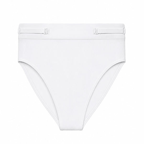 Women’s white rib-knit underwear, Core Rib Brief, front product view — Color: white
