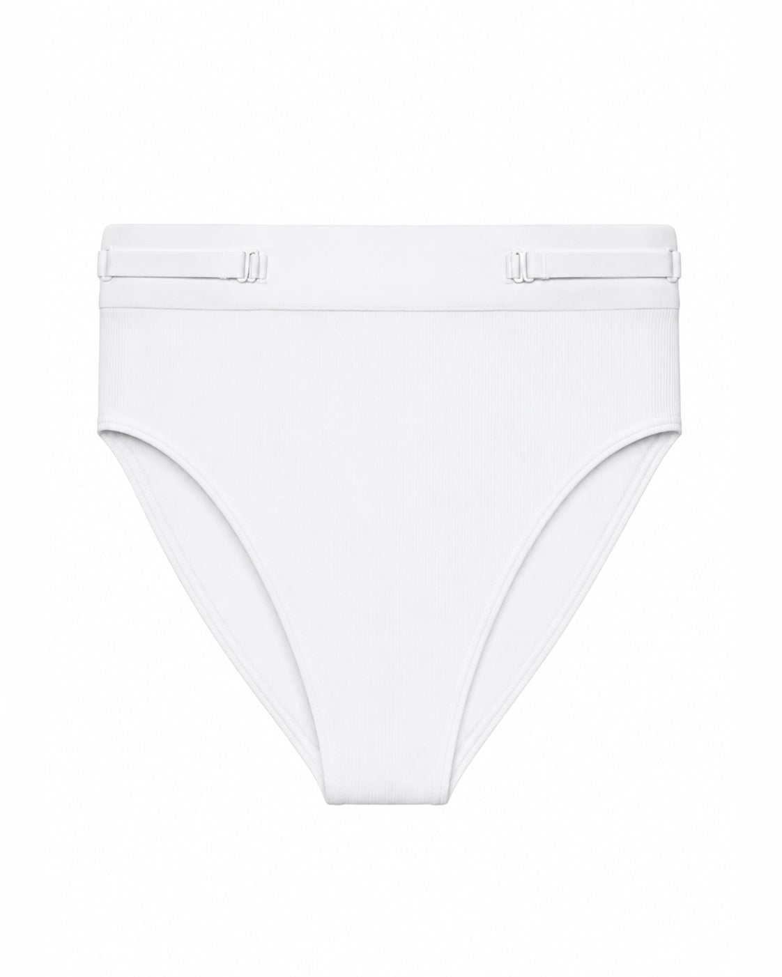Women’s white rib-knit underwear, Core Rib Brief, front product view — Color: white
