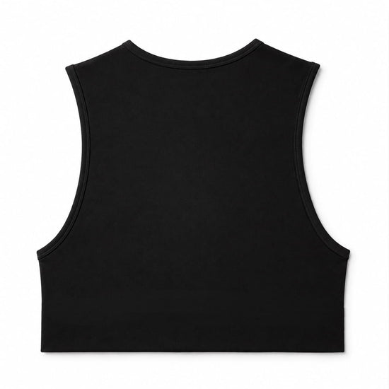 Black Mini Crop Top, back product view — Color: Black