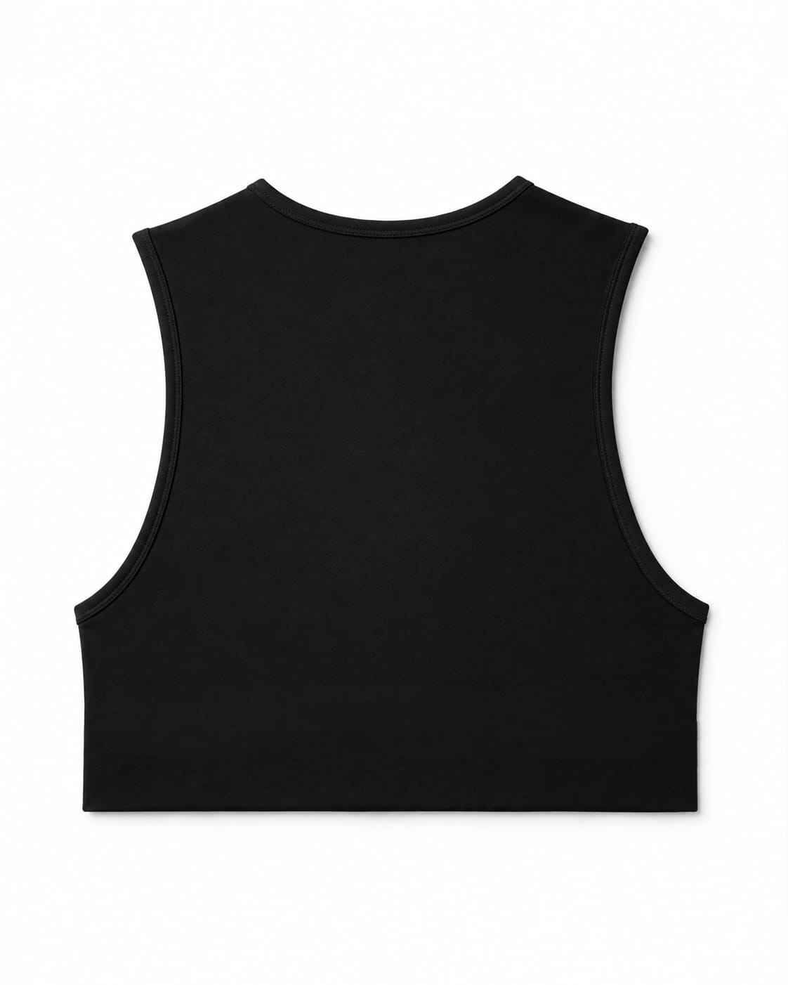 Black Mini Crop Top, back product view — Color: Black