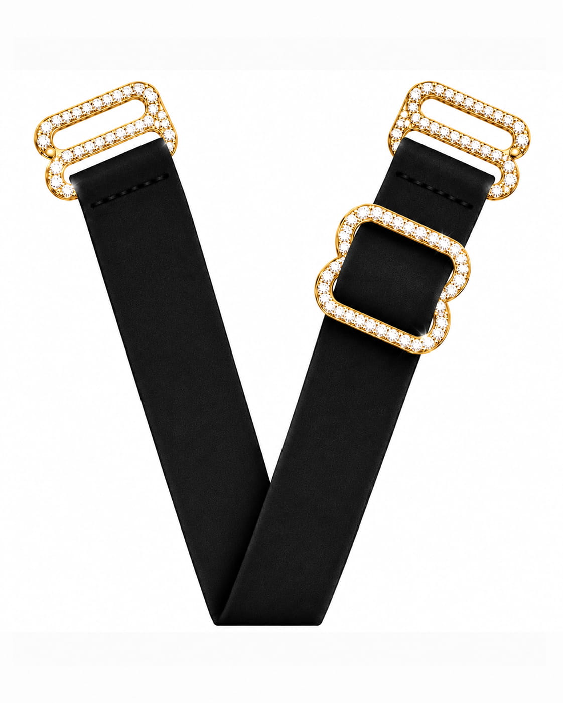 Diamond-lined 14K Yellow Gold VStraps
