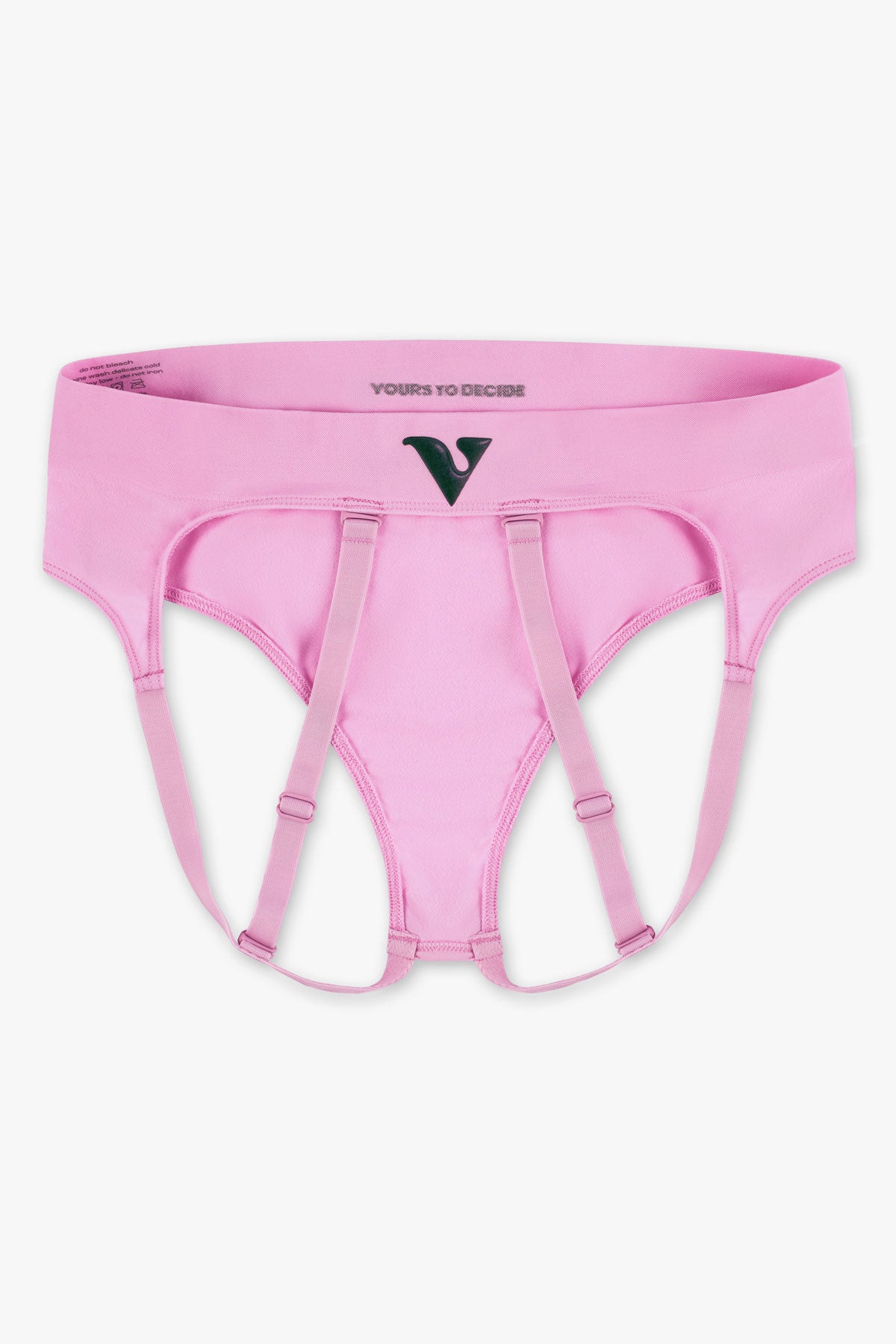 Virtue Genderless Strap Brief Jockstrap Compact Fit Sheer Knit Taffy Color Back View