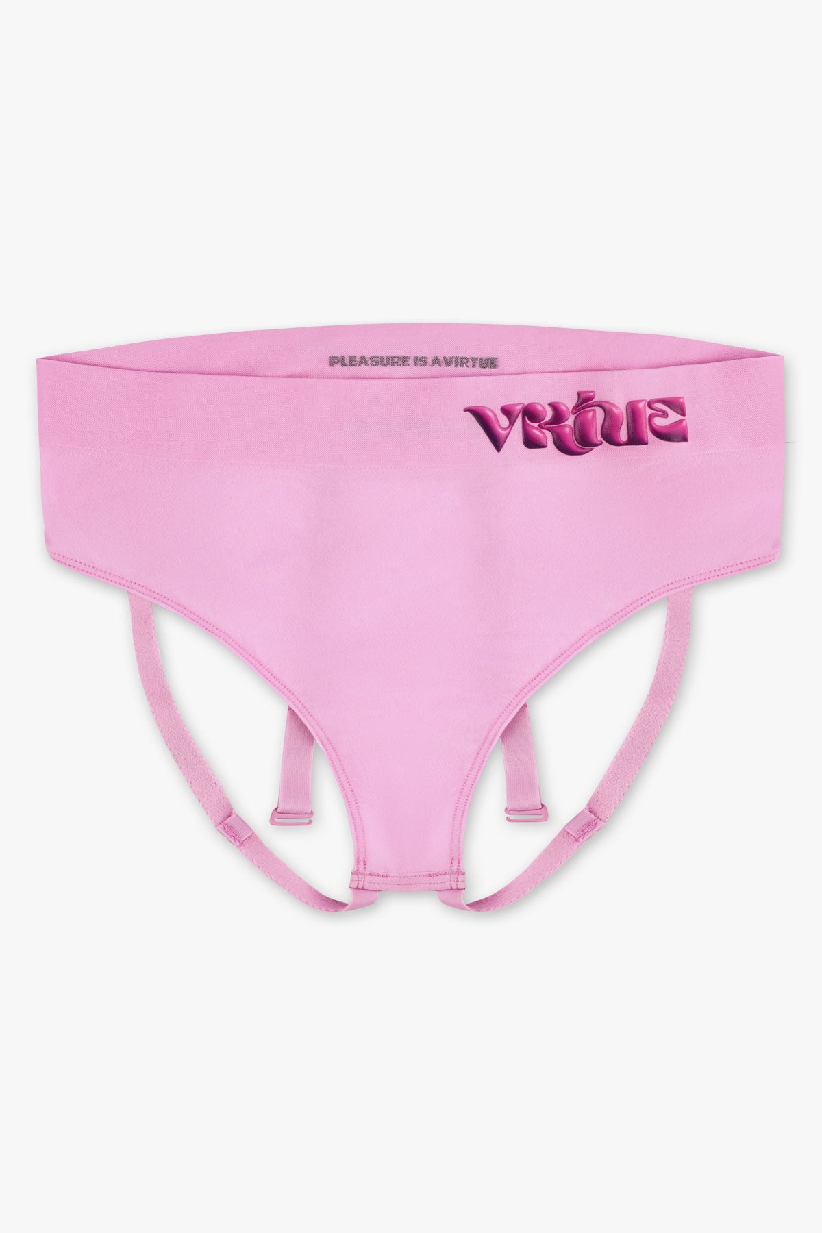 Virtue Genderless Strap Brief Jockstrap Compact Fit Sheer Knit Taffy Color Front View