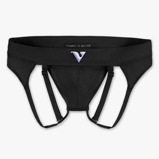 Black Sculpt Jockstrap Rib Brief, back product view — Fabric: Rib — Color: Black