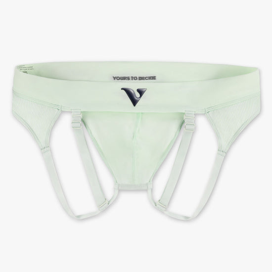 Mint Sculpt Jockstrap Rib Brief, back product view — Fabric: Rib — Color: Mint