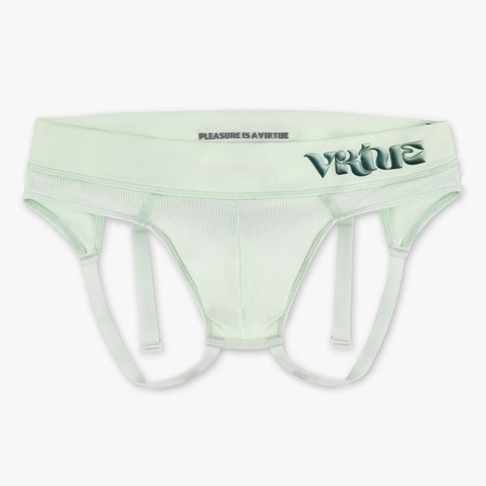 Mint Sculpt Jockstrap Rib Brief, front product view — Fabric: Rib — Color: Mint