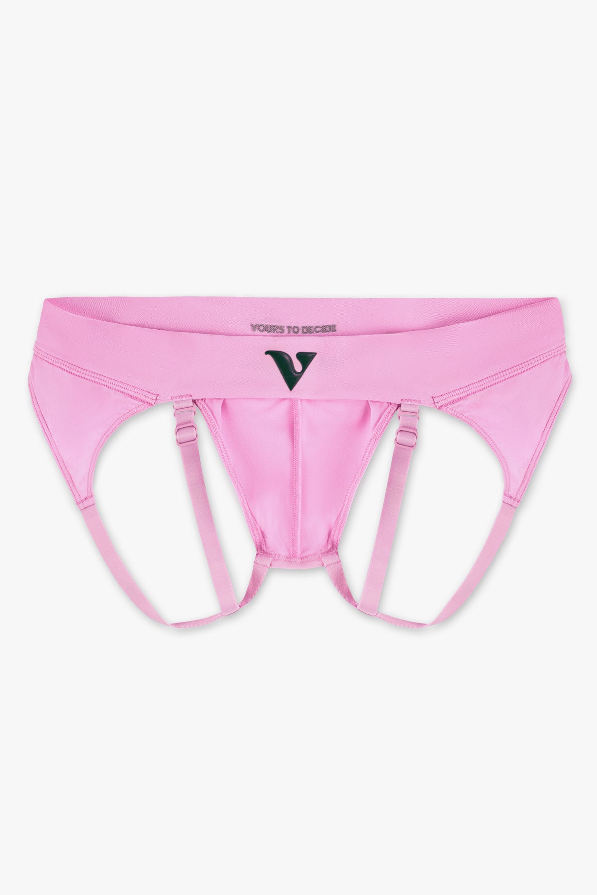 Virtue Genderless Strap Brief Jockstrap Pouch Fit Sheer Knit Taffy Color Back View